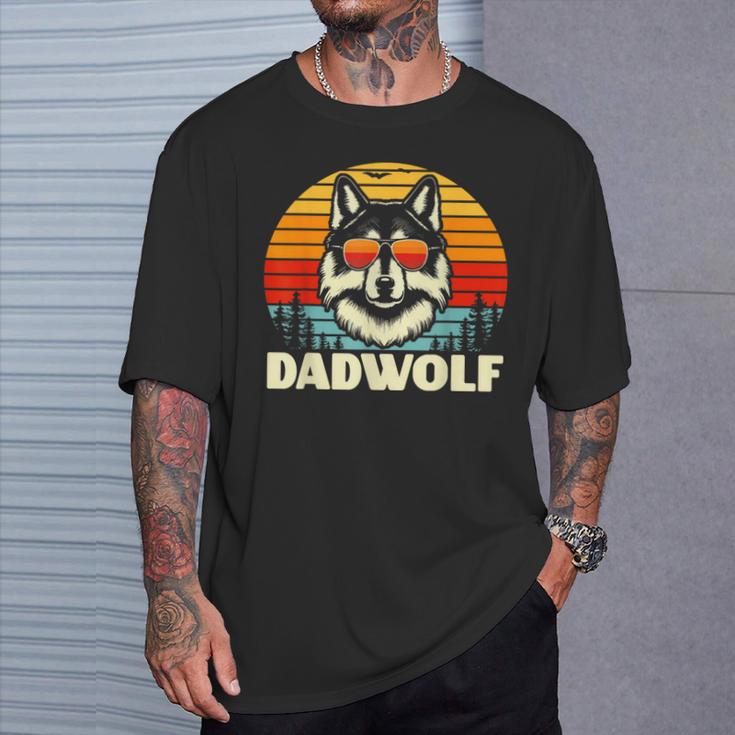 Lustige Geschenkeidee Papa Dadatertagater Wolf Dadwolf T-Shirt Geschenke für Ihn