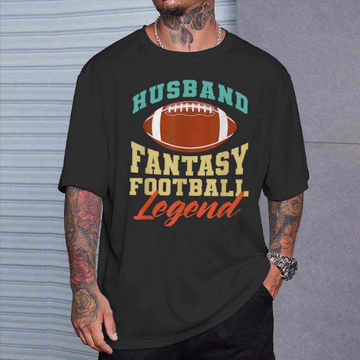 Lustiger Ehemann Papa Fantasy Football Legend T-Shirt Geschenke für Ihn