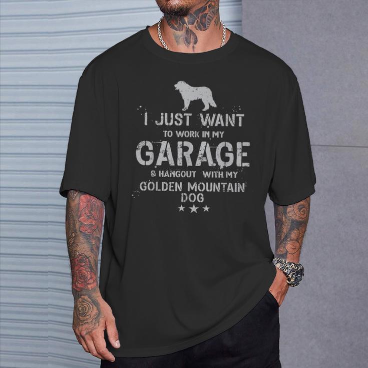 Lustiger Goldener Sennenhund Papa Garage Herren Hang T-Shirt Geschenke für Ihn