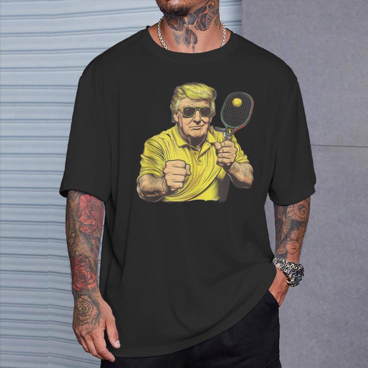 Lustiges Trump-Spiel Pickleballatertag Papa Weihnachten T-Shirt Geschenke für Ihn