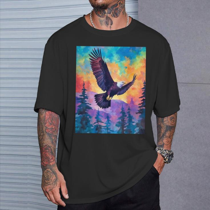 Majestic Eagle Silhouette Freedom's Colors T-Shirt Gifts for Him
