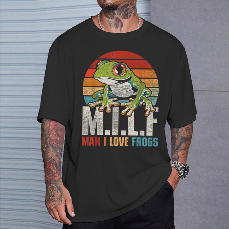 Man I Love Frogs Red Eye Leaf Frog T-Shirt Geschenke für Ihn