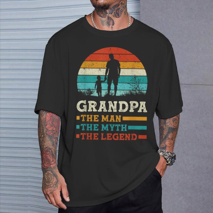 The Man The Myth The Legend Fun Sayings Father's Day Grandpa T-Shirt Gifts for Him