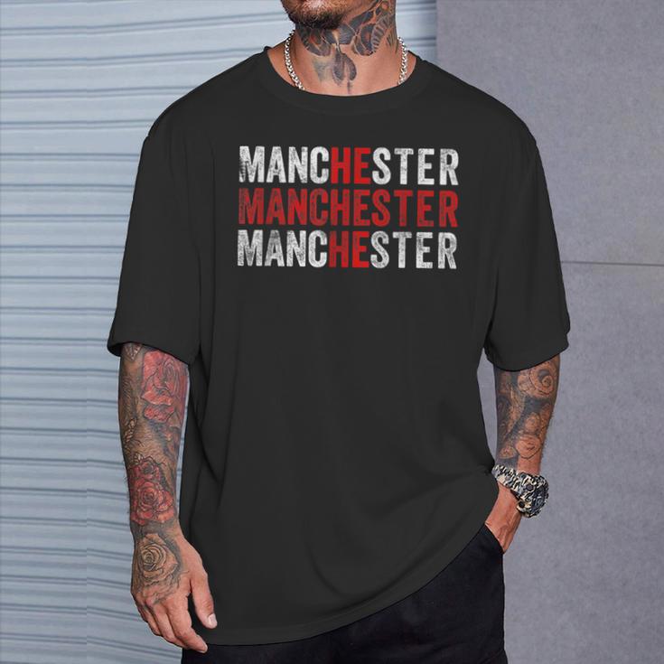 Manchester England Flag Uk T-Shirt Geschenke für Ihn