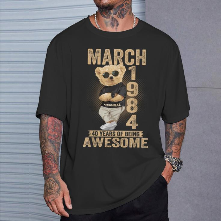 March 1984 40Th Birthday 2024 40 Years Of Being Awesome T-Shirt Gifts for Him