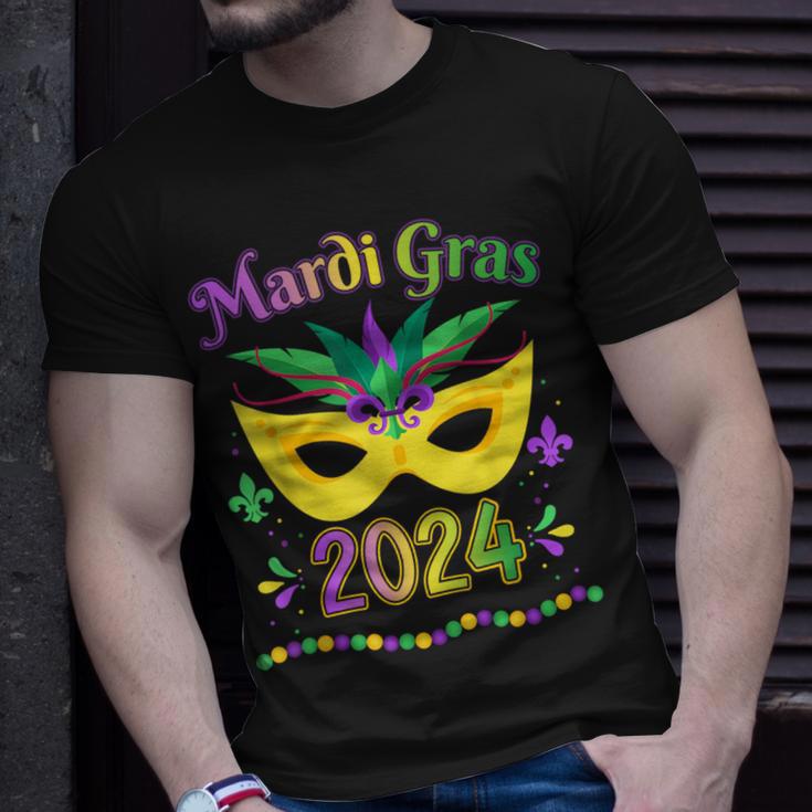 Mardi Gras 2024 Costume With Mask T-Shirt Gifts for Him