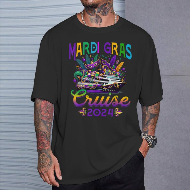 Mardi Gras Carnival Cruise 2024 Cruising Mask Ship Party T-Shirt Gifts for Him