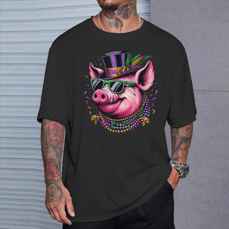 Mardi Gras Pig T-Shirt Gifts for Him