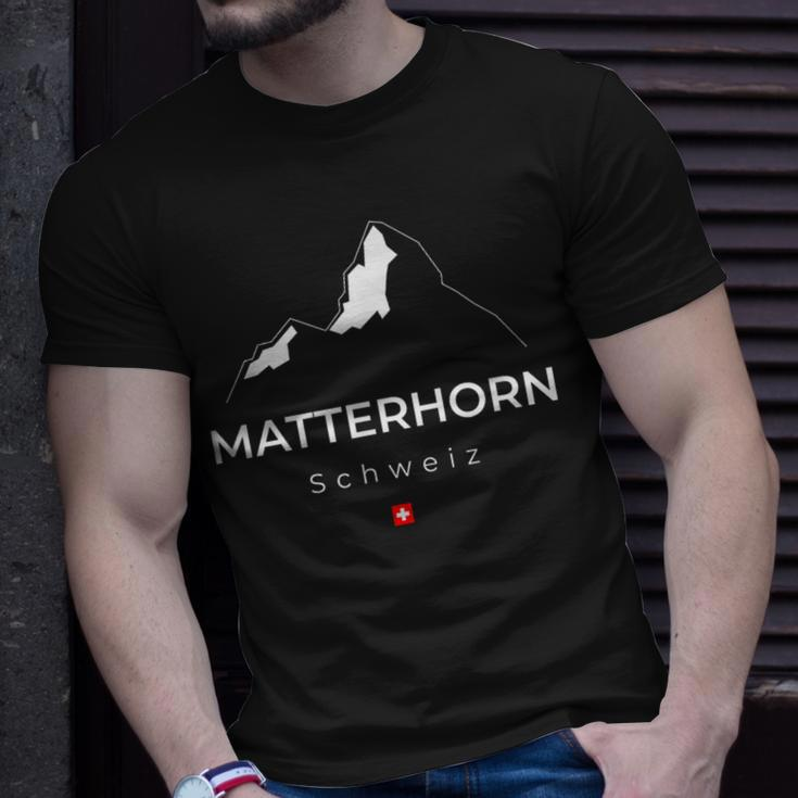 Matterhorn Switzerland Mountains Rockclimbing Hiking T-Shirt Gifts for Him