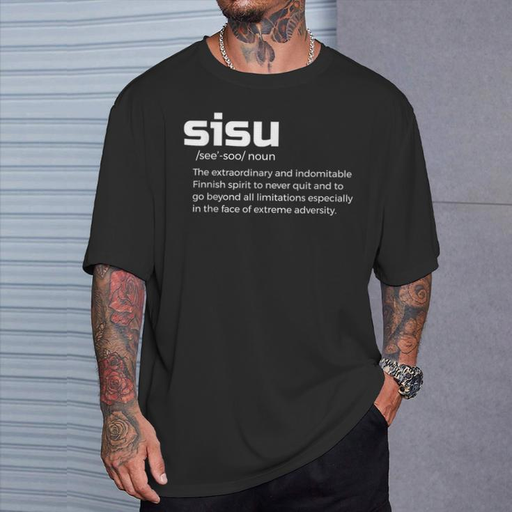 The Meaning Of Sisu Definition Finnish Suomi Finland T-Shirt Gifts for Him