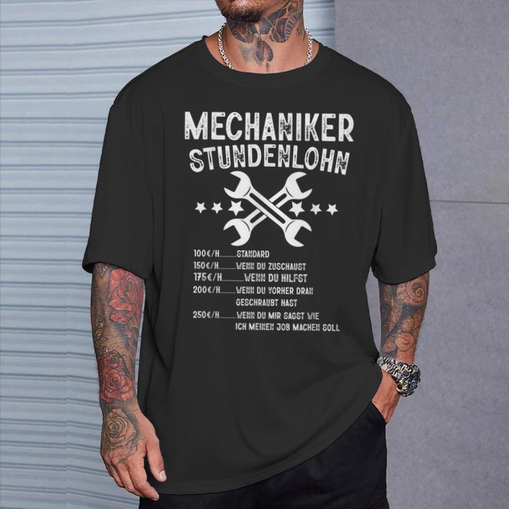 Mechaniker Stundenlohn Mechanik Kfz Humour T-Shirt Geschenke für Ihn