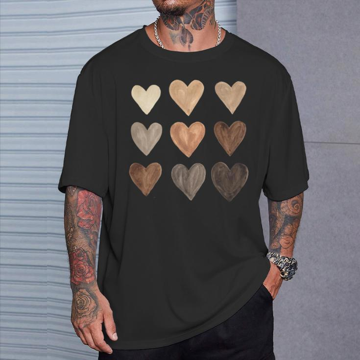 Melanin Hearts Social Justice Equality Unity Protest T-Shirt Gifts for Him