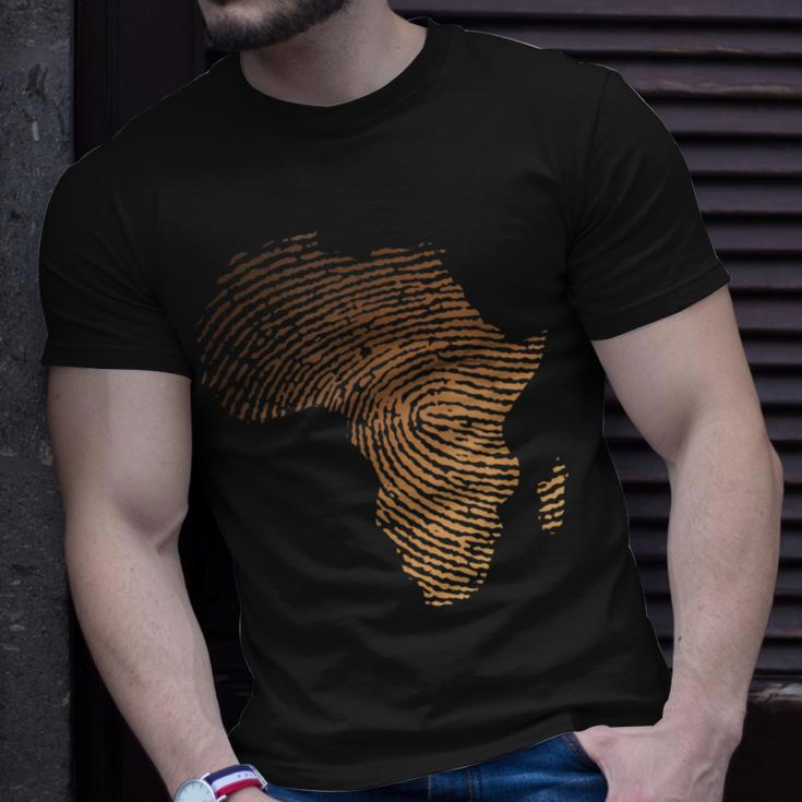 Melanin Shades Africa Map Africa Dna Fingerprint T-Shirt Gifts for Him