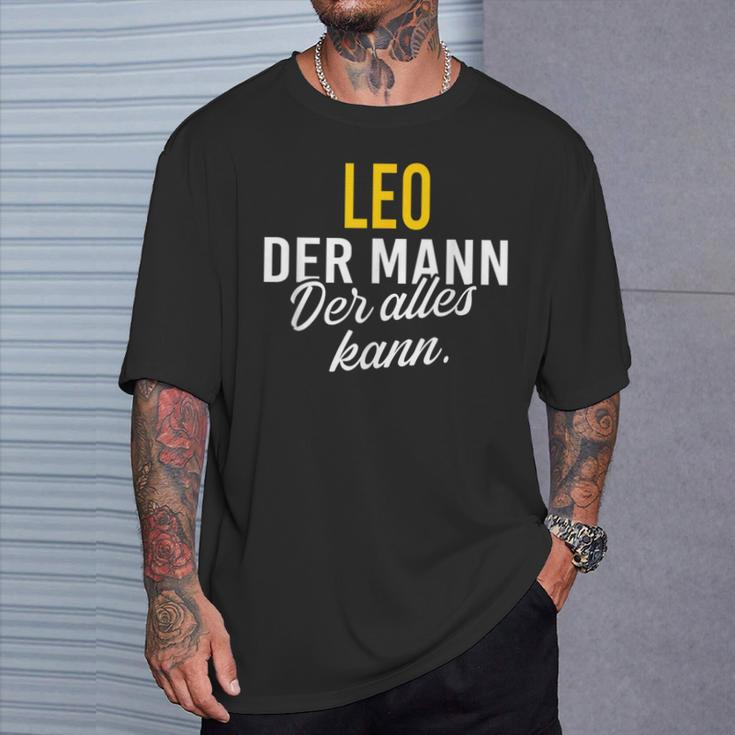 Men's Leo Der Mann Der Alles Kann Vorname Black T-Shirt Geschenke für Ihn