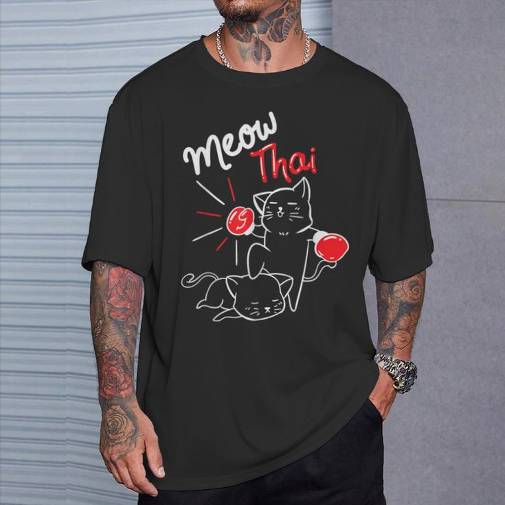 Meow Thai I Muay Thai Boxing I Muay Thai T-Shirt Gifts for Him