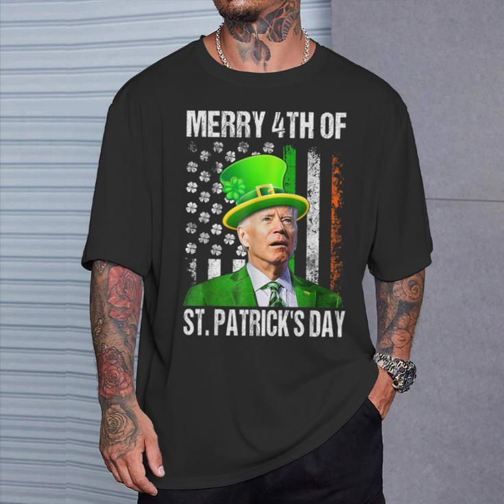 Merry 4Th Of St Patrick's Day Joe Biden Leprechaun Hat T-Shirt Gifts for Him