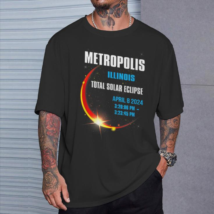 Metropolis Illinois Total Solar Eclipse 2024 T-Shirt Gifts for Him