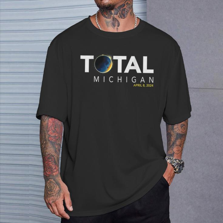 Michigan April 8 Total Solar Eclipse 2024 T-Shirt Gifts for Him