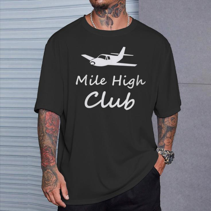 Mile High Airplane Private Jet Club T-Shirt Gifts for Him