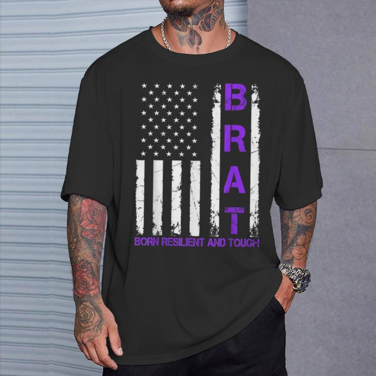 Military Child Us Flag Born Resilient And Tough Brat T-Shirt Gifts for Him