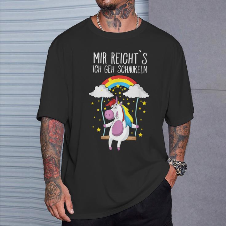 Mir Reicht's, Ich Geh Schaukeln Einhorn Schwarzes T-Shirt Geschenke für Ihn