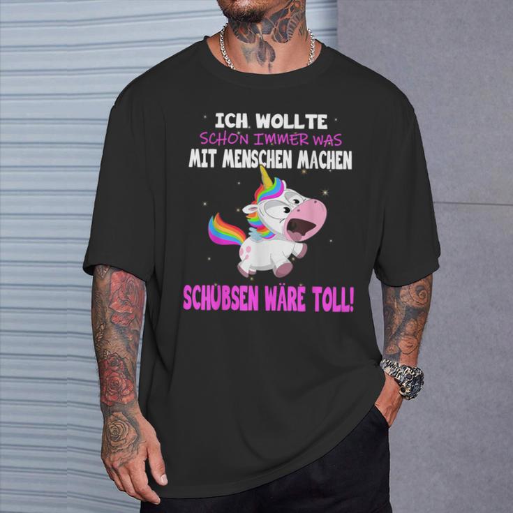 Was Mit Menschen Machen Unicorn Saying T-Shirt Geschenke für Ihn