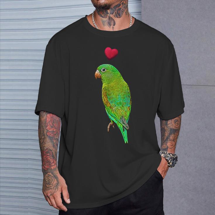 Mit Papagei Und Herz Colourful Parrot Motif T-Shirt Geschenke für Ihn