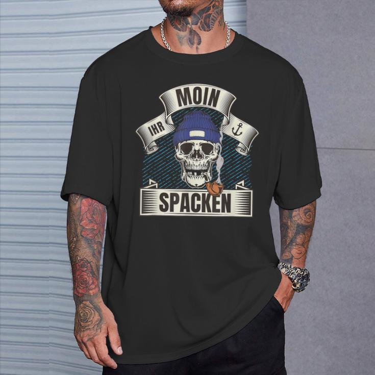 Moin Ihr Spacken Norden Skull Slogan T-Shirt Geschenke für Ihn