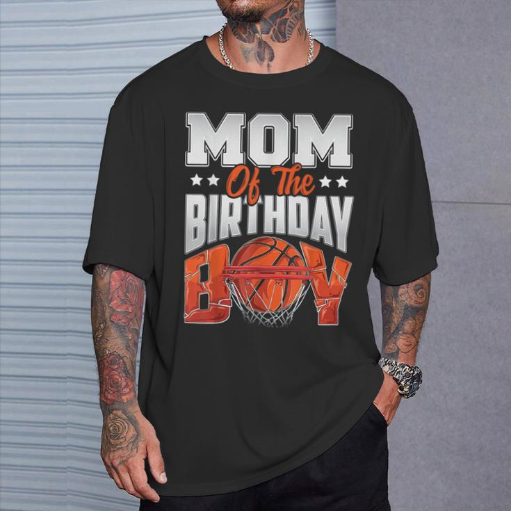Mom Basketball Birthday Boy Family Baller B-Day Party T-Shirt Gifts for Him