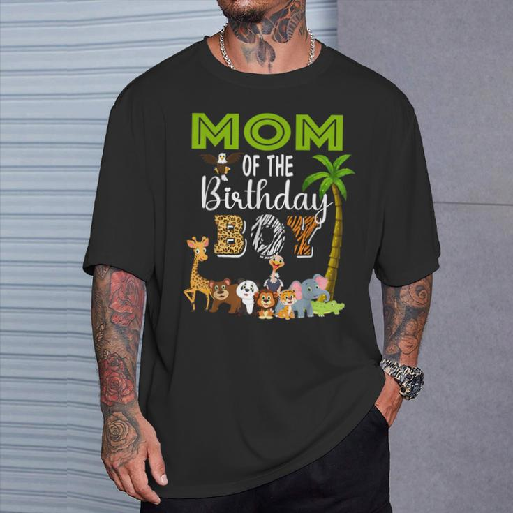 Mom Of The Birthday Boy Wild Zoo Theme Safari Party T-Shirt Gifts for Him