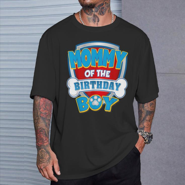 Mommy Of The Birthday Boy Dog Paw Family Matching T-Shirt Gifts for Him