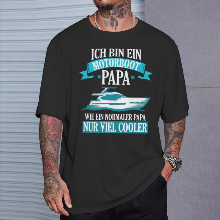 Motorboot Papa Boot Boote Bootsfahrer Geschenk T-Shirt Geschenke für Ihn