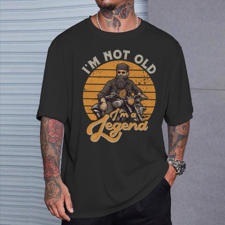 Motorrrad Papa Inintage Look Perfekt Füratertag T-Shirt Geschenke für Ihn