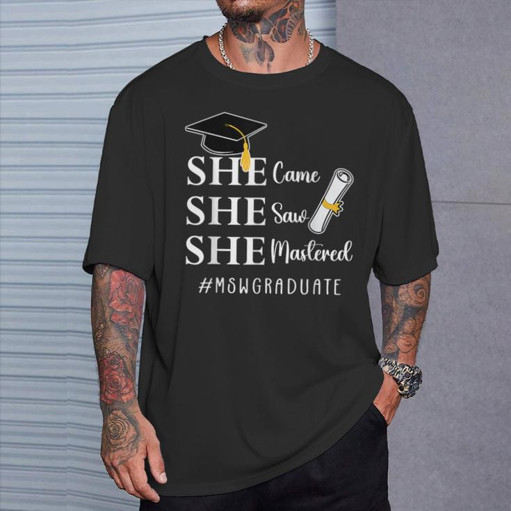 Msw Master’S Degree Master Of Social Work Graduation T-Shirt Gifts for Him