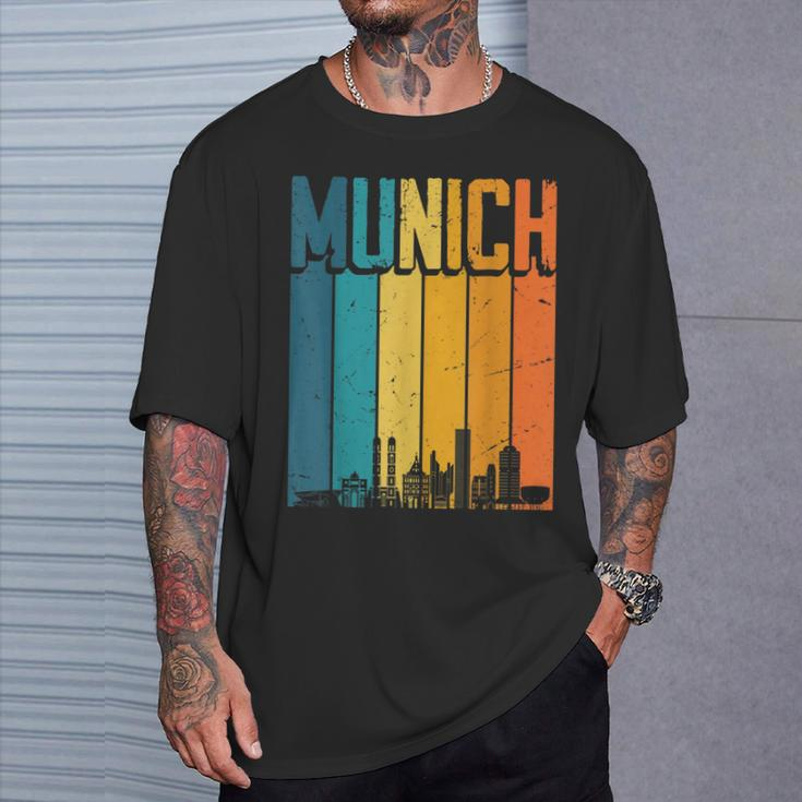 Munich Skyline Retro Vintage Souvenir Munich T-Shirt Geschenke für Ihn
