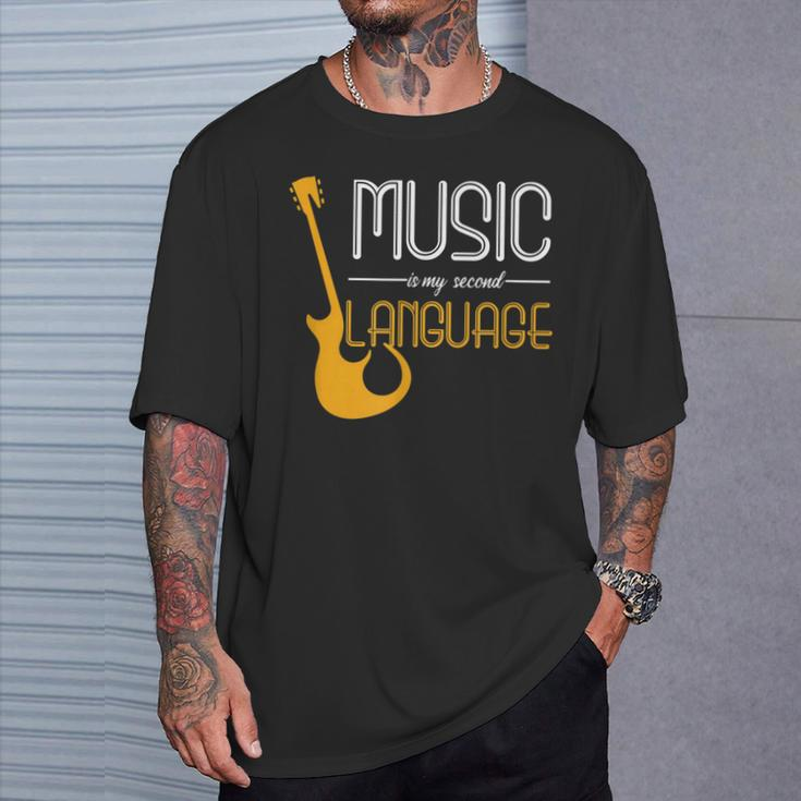 Music Lovers Quote My Second Language T-Shirt Gifts for Him