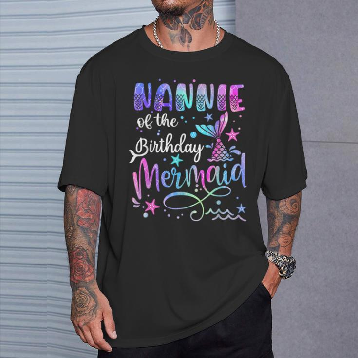 Nannie Of The Birthday Mermaid Matching Family Father's Day T-Shirt Gifts for Him