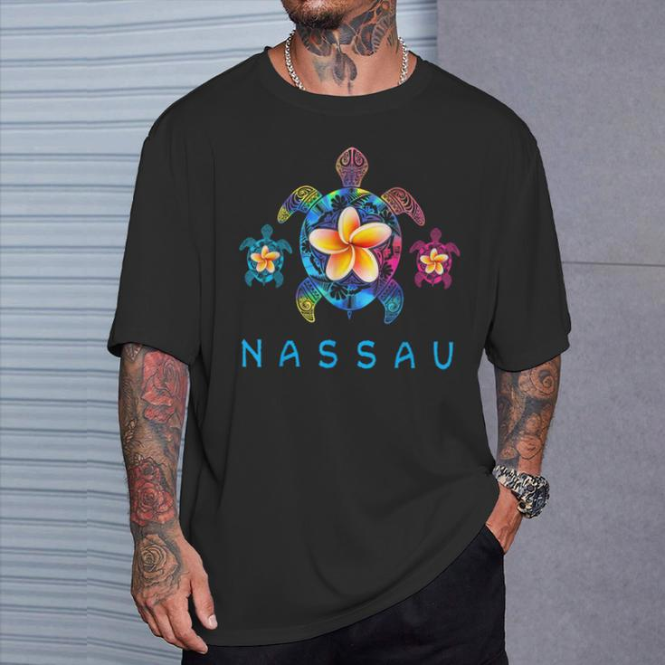 Nassau Bahamas Tribal Tie Dye Sea Turtle T-Shirt Gifts for Him