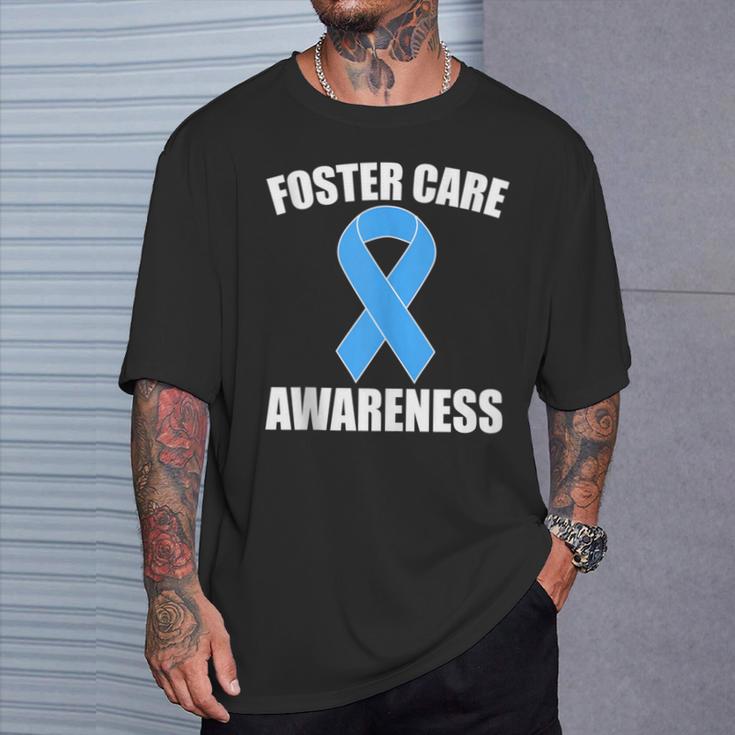 National Foster Care Month Blue Ribbon Foster Care Awareness T-Shirt Gifts for Him