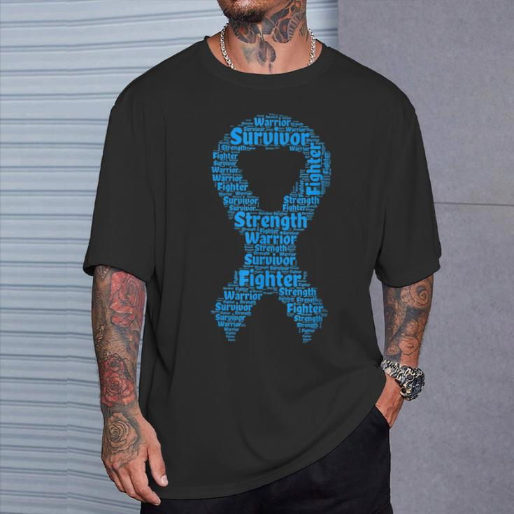 National Foster Care Month Blue Ribbon With Words T-Shirt Gifts for Him