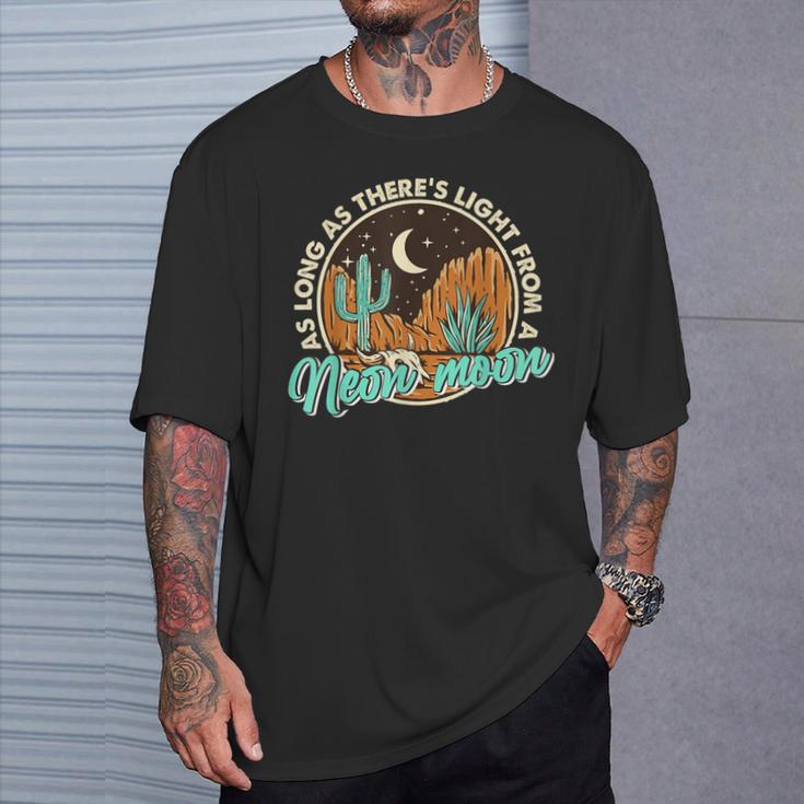 Neon Moon Cactus Country Mountain Vintage Retro Western Cow T-Shirt Gifts for Him