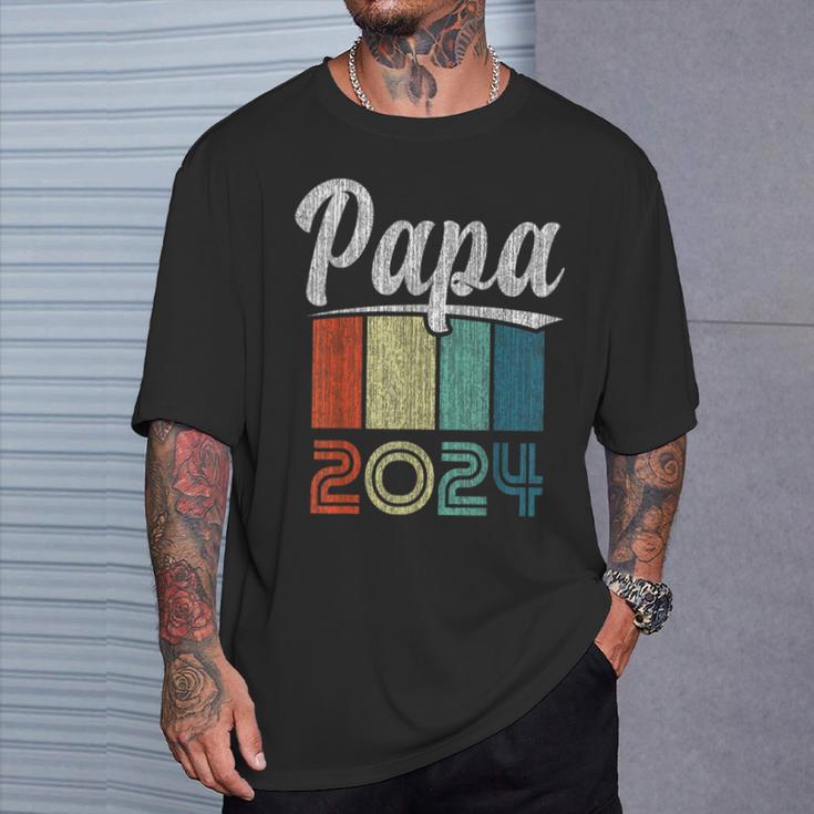 Neuer Papa Frischgebackener Papa Papa 2024 T-Shirt Geschenke für Ihn