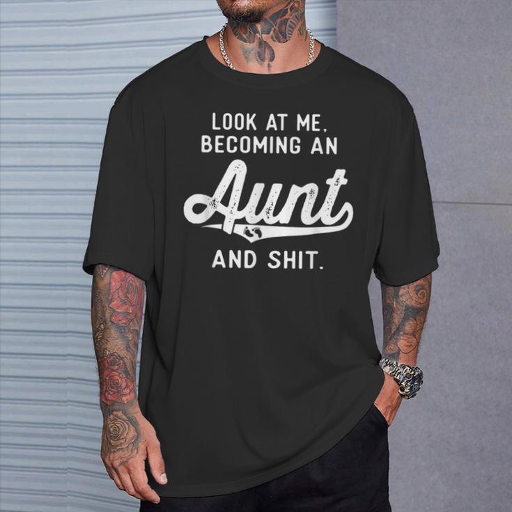 New Aunt Future Auntie To Be Pregnancy Becoming A Aunt T-Shirt Gifts for Him