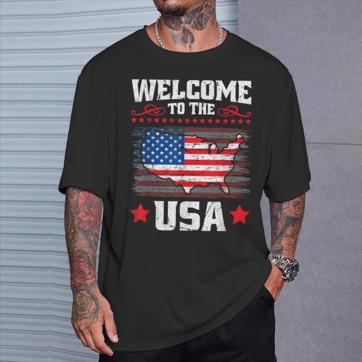 New Us Citizen Us Flag American Immigrant Citizenship T-Shirt Gifts for Him