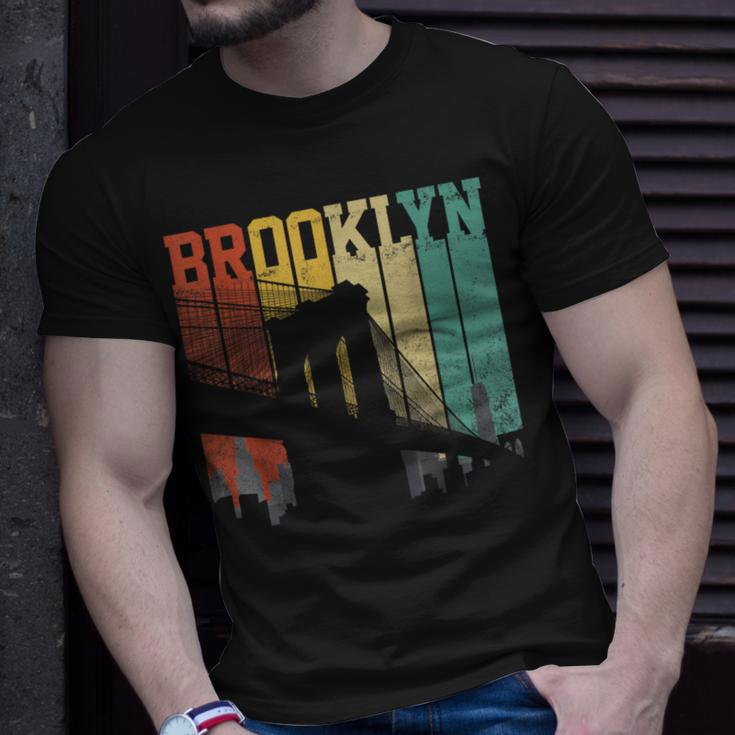 New York City Brooklyn Bridge Vintage Retro Skyline Nyc Ny T-Shirt Gifts for Him