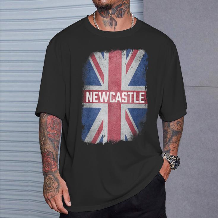 Newcastle British United Kingdom Flag Vintage Uk Souvenir T-Shirt Gifts for Him