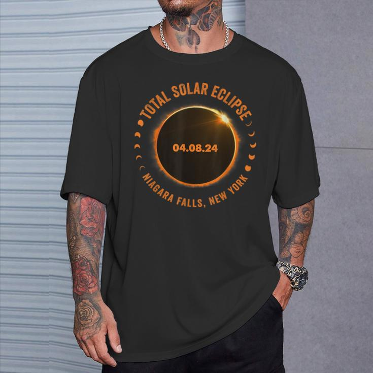 Niagara Falls New York State Total Solar Eclipse 2024 T-Shirt Gifts for Him
