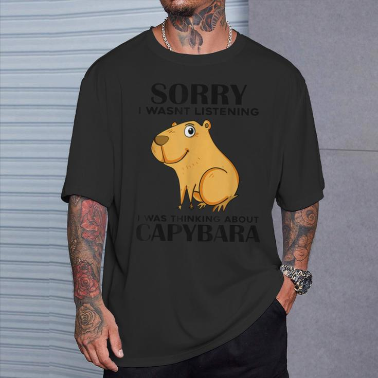 Niedliche Capibara Sprüche Capybara With Water Pig Blue T-Shirt Geschenke für Ihn