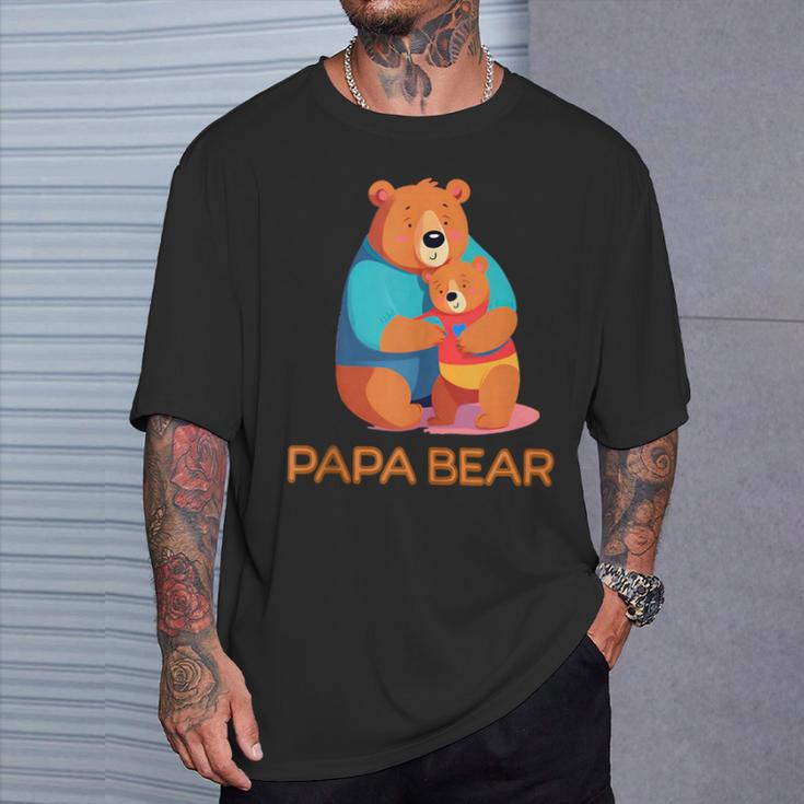 Niedlicher Papa Bär Sohn Und Tochteratertag T-Shirt Geschenke für Ihn