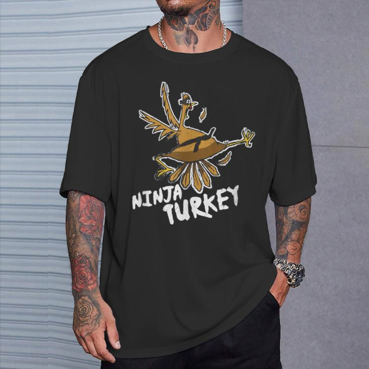 Ninja Turkey Bird Thanksgiving T-Shirt Gifts for Him